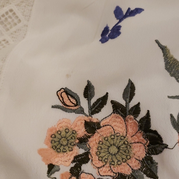 Floral Embroidery Plus Size Blouse - Picture 3 of 5